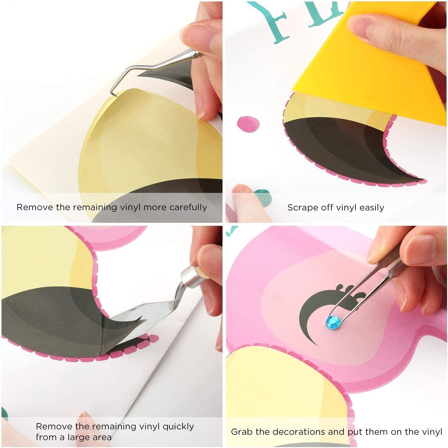 39 Pack Weeding Tools for Vinyl Craft Weeding Tools Vinyl Tools Weeding Kit for Weeding Vinyl, Silhouettes, Cameos, Cutting,Lettering Pink