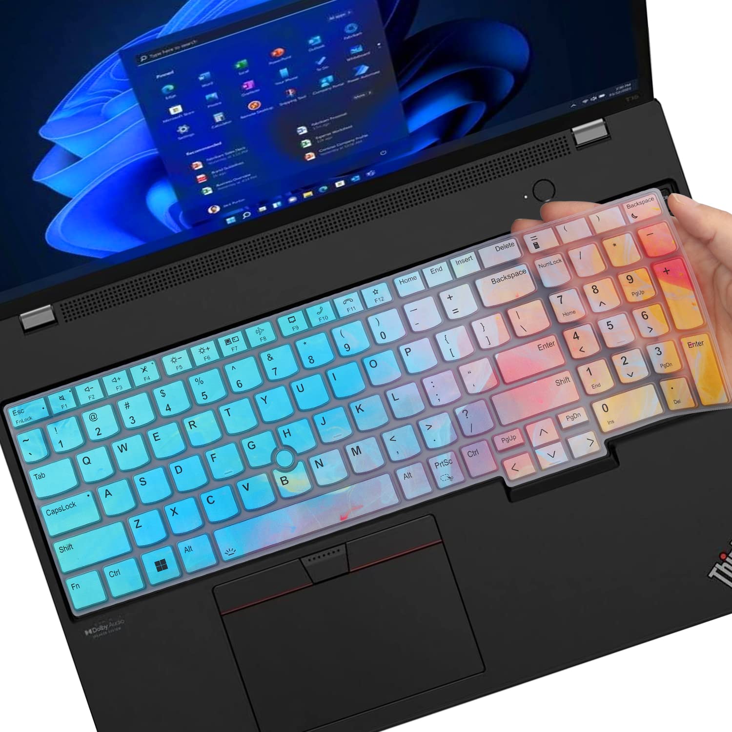Keyboard Cover for Lenovo ThinkPad T16 P16 P16s 16", ThinkPad T16 Gen 1 16",L15 Gen 4/3 15.6" 2023 2022 New Lenovo ThinkPad 15.6" 16" Keyboard Skin (Not Fit Thinkpad L15 Gen 2/1)-Colorful