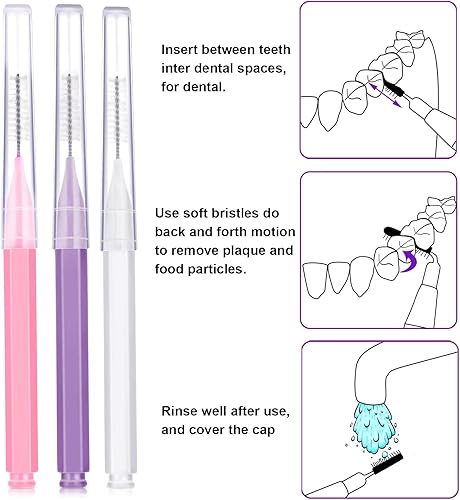 Miniatura 23 de Patelai 100 piezas de cepillos para limpiador, cepillo interdental, palillo de dientes, cabezal de hilo dental, hilo dental, higiene dental, hilo