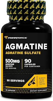 Primaforce Agmatine Sulfate 500mg, 90 Capsules - Non-GMO, Gluten Free Supplement
