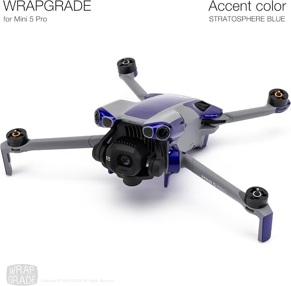 WRAPGRADE Skin Compatible avec DJI Mini 5 Pro Accent Color (Stratosphere Blue) - 3