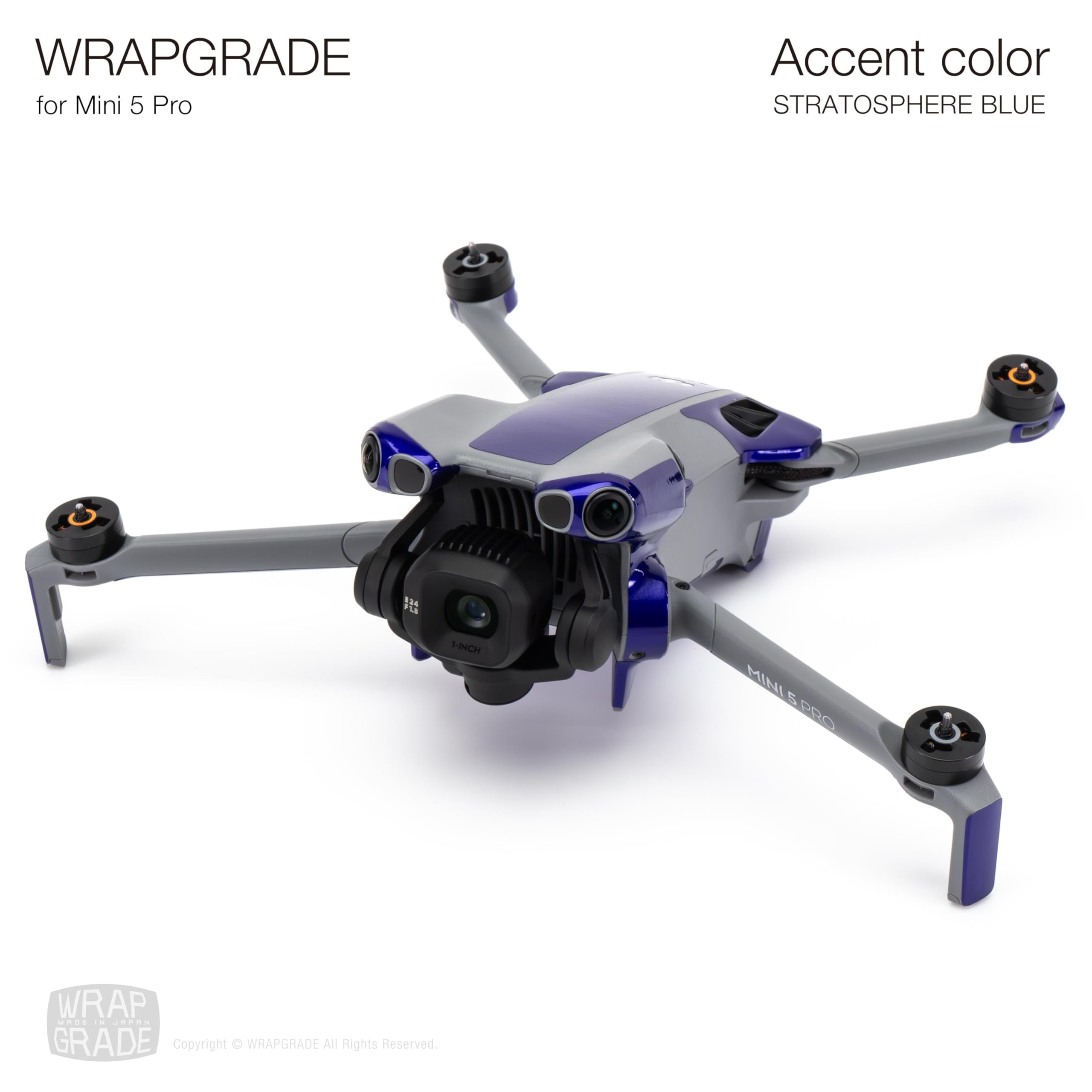 WRAPGRADE Skin Stickers Compatible with DJI Mini 5 Pro Accent Colour (Stratosphere Blue) - Image 3