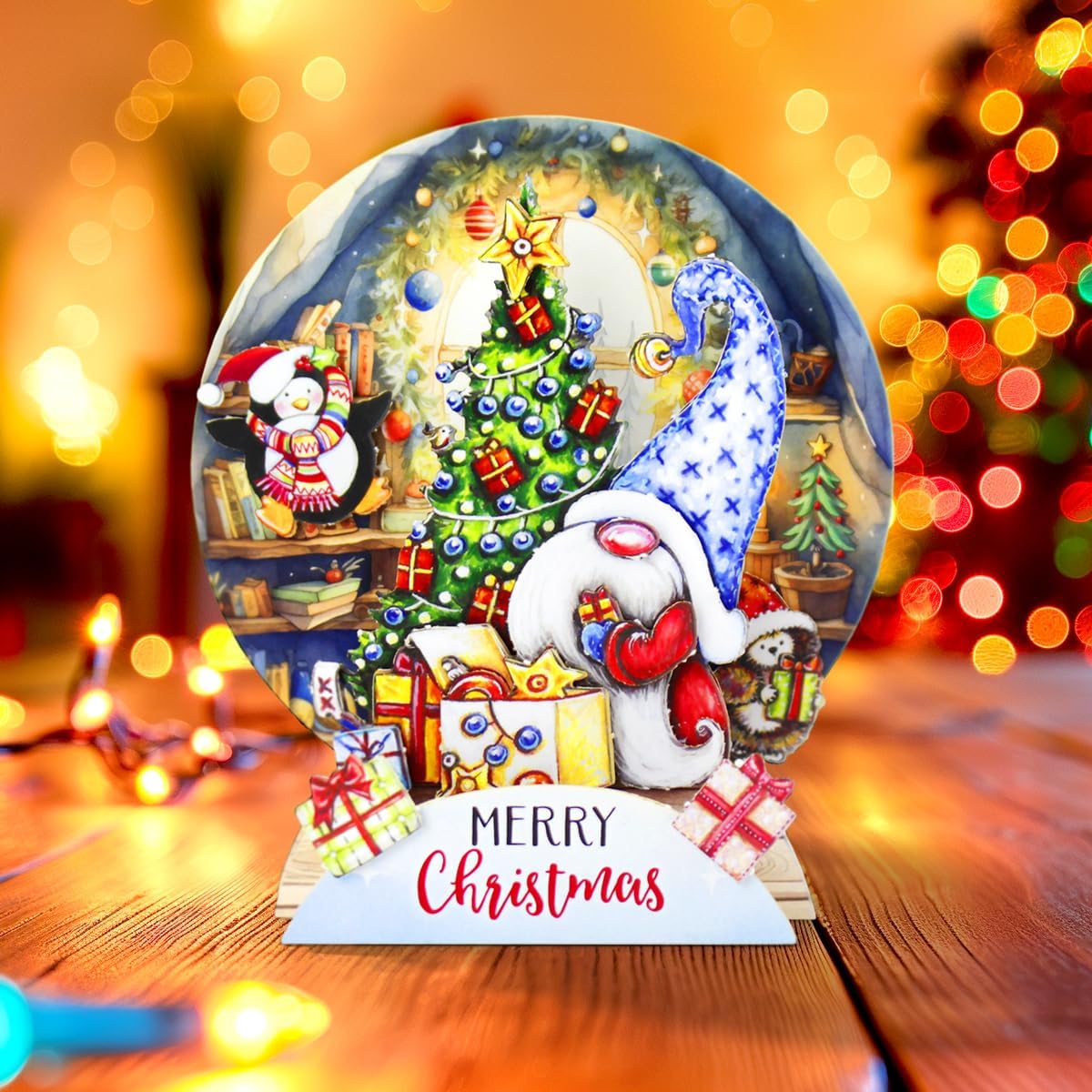 Katy Sue Christmas Gnomes Die Cut Pop Up Card Making Kit for Adults. Makes 12 Cards & Contains Gnome Die Cut Decoupage Paper Sheets, Supports, Envelopes, & Foam Pads For Christmas Card Making Supplies