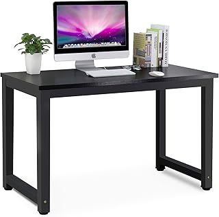 Tribesigns Computer Desk, 47 inch Modern Simple Office Desk Computer Table Study Writing Desk for Home Office, Black
