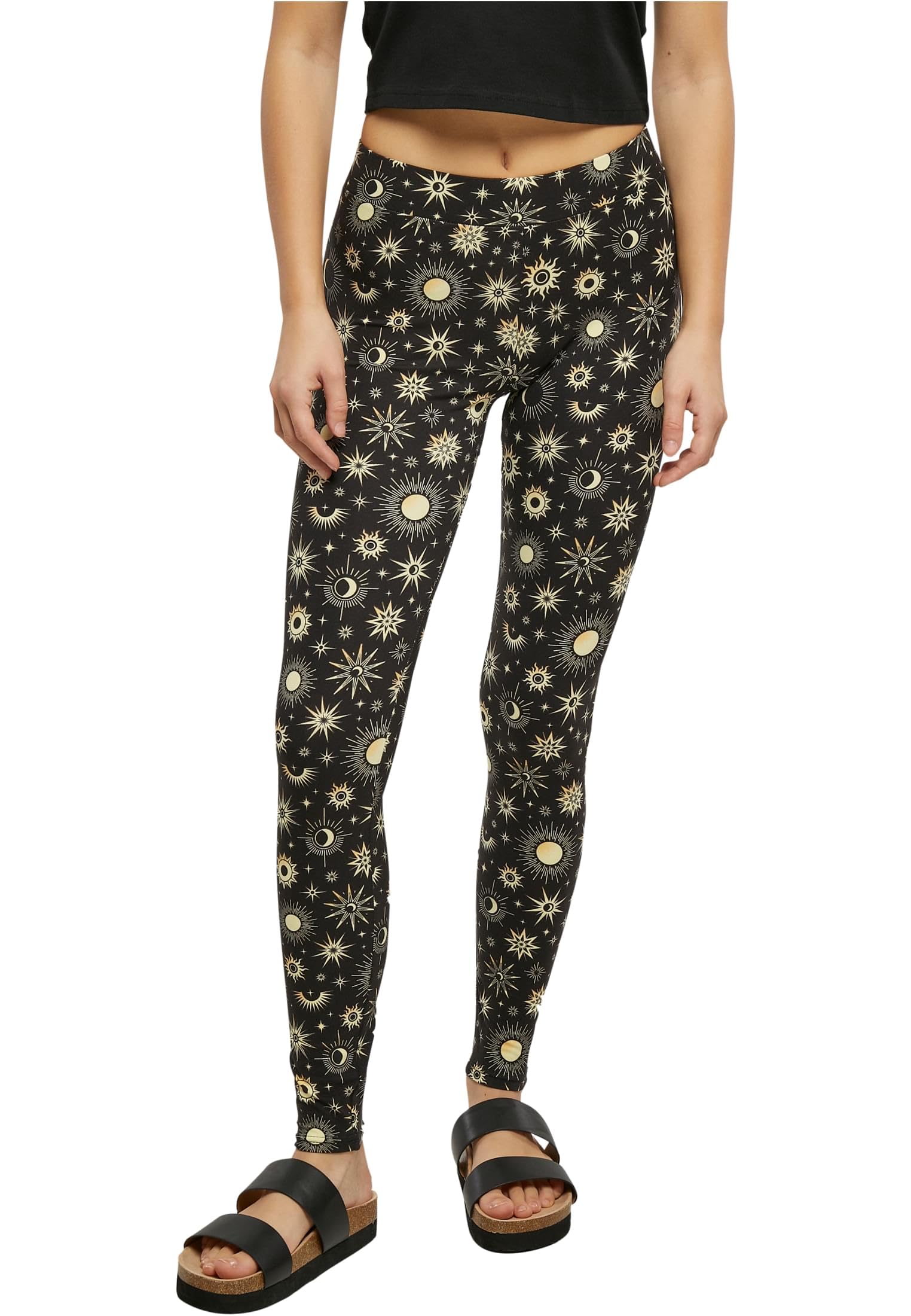 Urban Classics Women's Ladies Soft AOP Leggings Pants, Blacksun, XXXXL