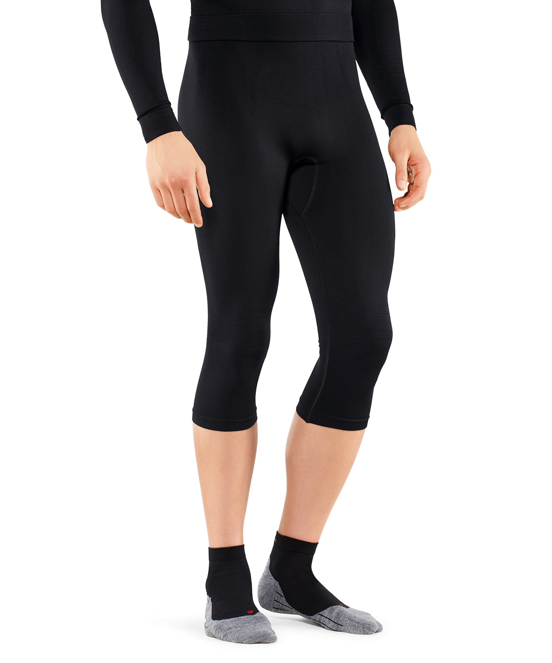 FALKE Herren Baselayer-Hose Maximum Warm 3/4 M Ti Funktionsmaterial schnelltrocknend 1 Stück, Schwarz Black 3000, XL