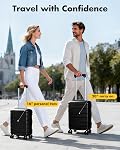 Lekesky 16 Ingh Carry On Bagage pour avions - Coque dure Valise avec TSA Verrouillage, roues détachables Léger ABS Porter la valise pour voyager week-end Hommes Femmes, Noir