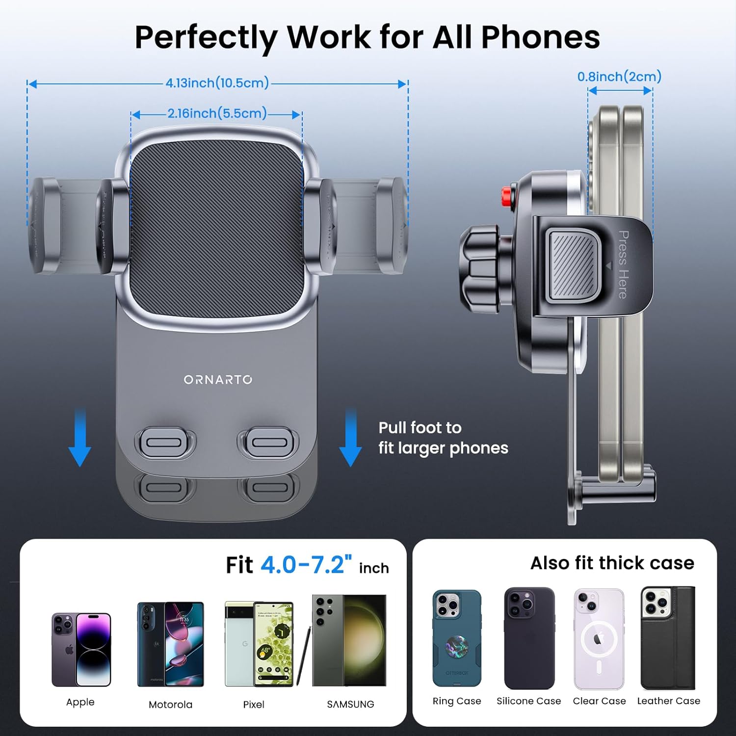 ORNARTO for Tesla Phone Mount, [Overload Protection - No Screen Discoloration or Residue] 360° Rotatable Car Accessories for Tesla Model Y 3 Phone Holder Mount, Universal Fit for All Phones