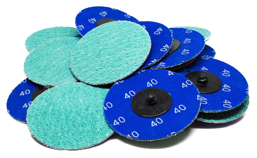 Benchmark Abrasives 3 Inch Sanding Discs Quick Change Green Zirconia, Male R Type Backing - Drill & Die Grinder Sanding Disc for Deburring Polishing Rust Remover for Metal (500 Pack) - 60 Grit