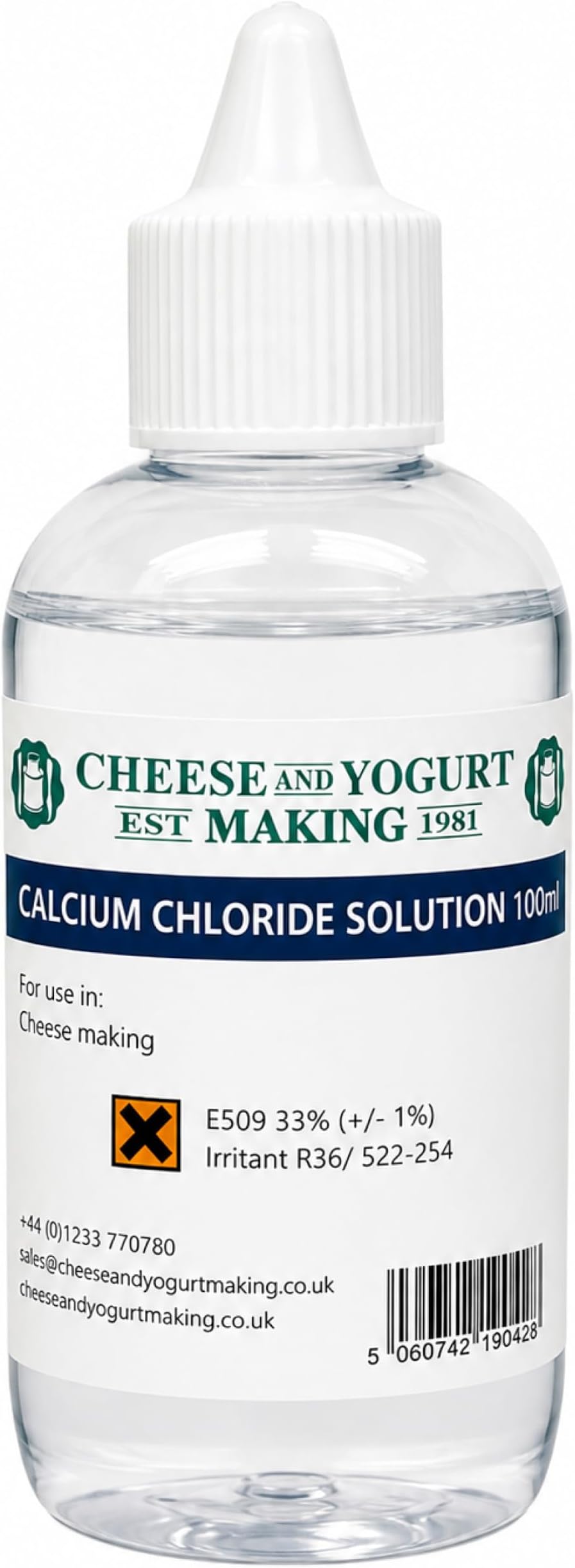 Calcium Chloride Solution for Cheese Making, Enhance Cheese Texture and Yield, Ideal for Home Cheese Makers and Cheese Enthusiasts, Food-Grade, Easy-to-Use Liquid Formulation - 100ml