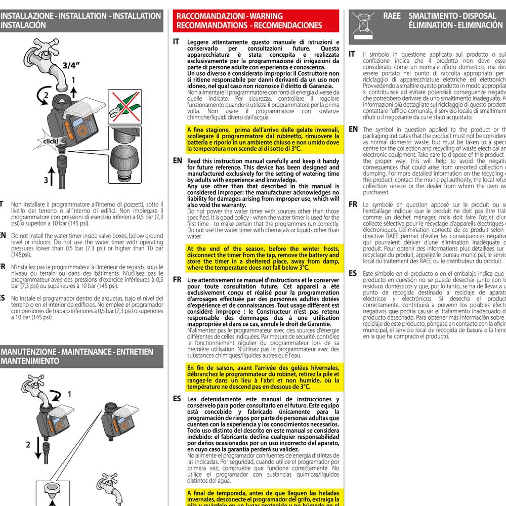Claber Tempo Logic, programmatore digitale a rubinetto a una via