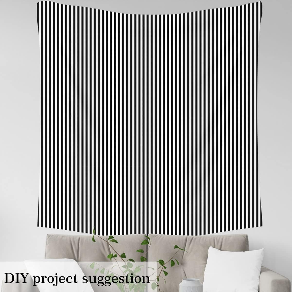 The Yard Black and White Striped Upholstery Fabric, Geometric Stripes Lines, Abstract Modern Decorative, DIY Indoor Outdoor, Craft Patchwork for Quilting Sewing, 3 Yards