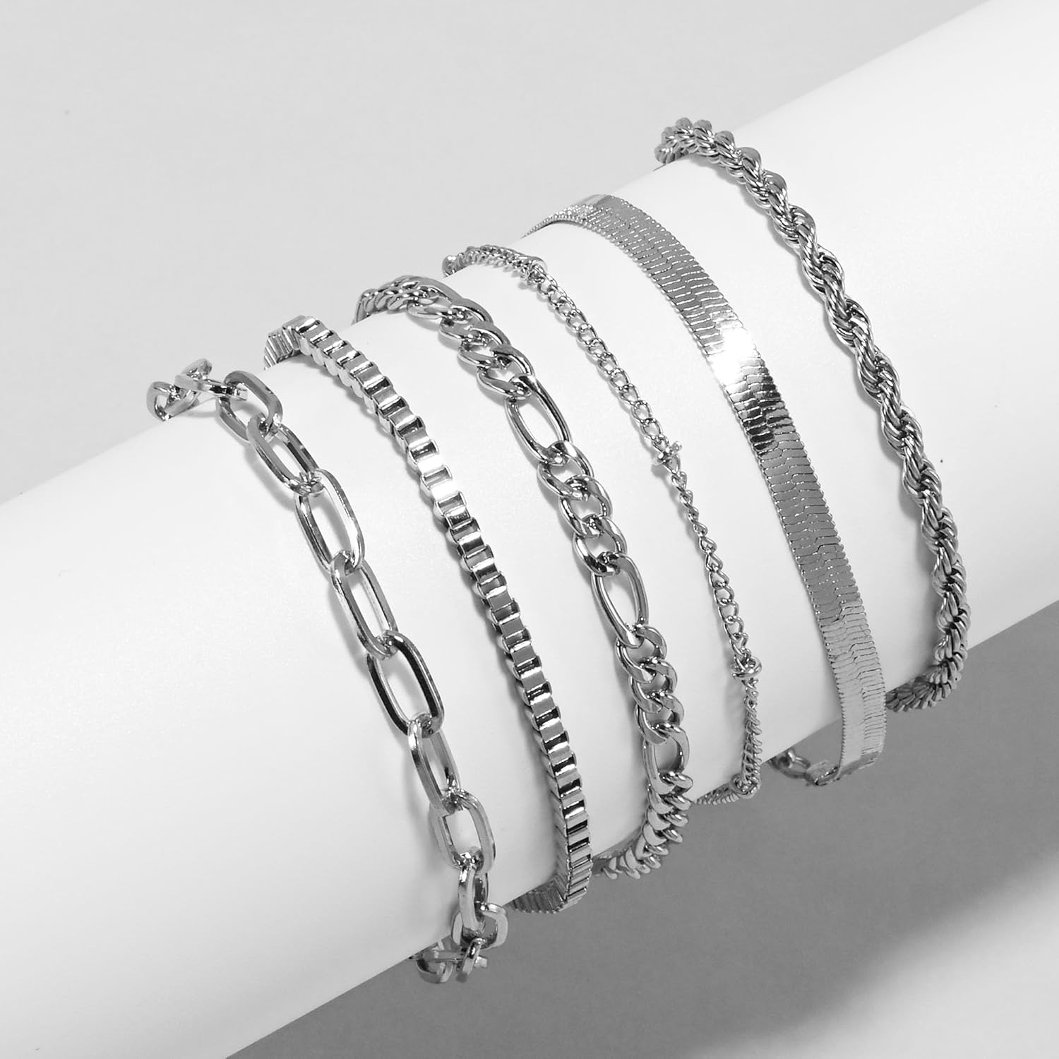 VIBILIA Dainty Gold Chain Bracelet for Women Trendy Stackable Adjustable Layered Metal Bracelet Gold Plated Twist Link Figaro Chain Paperclip Bracelets Fashion Jewelry - Image 4