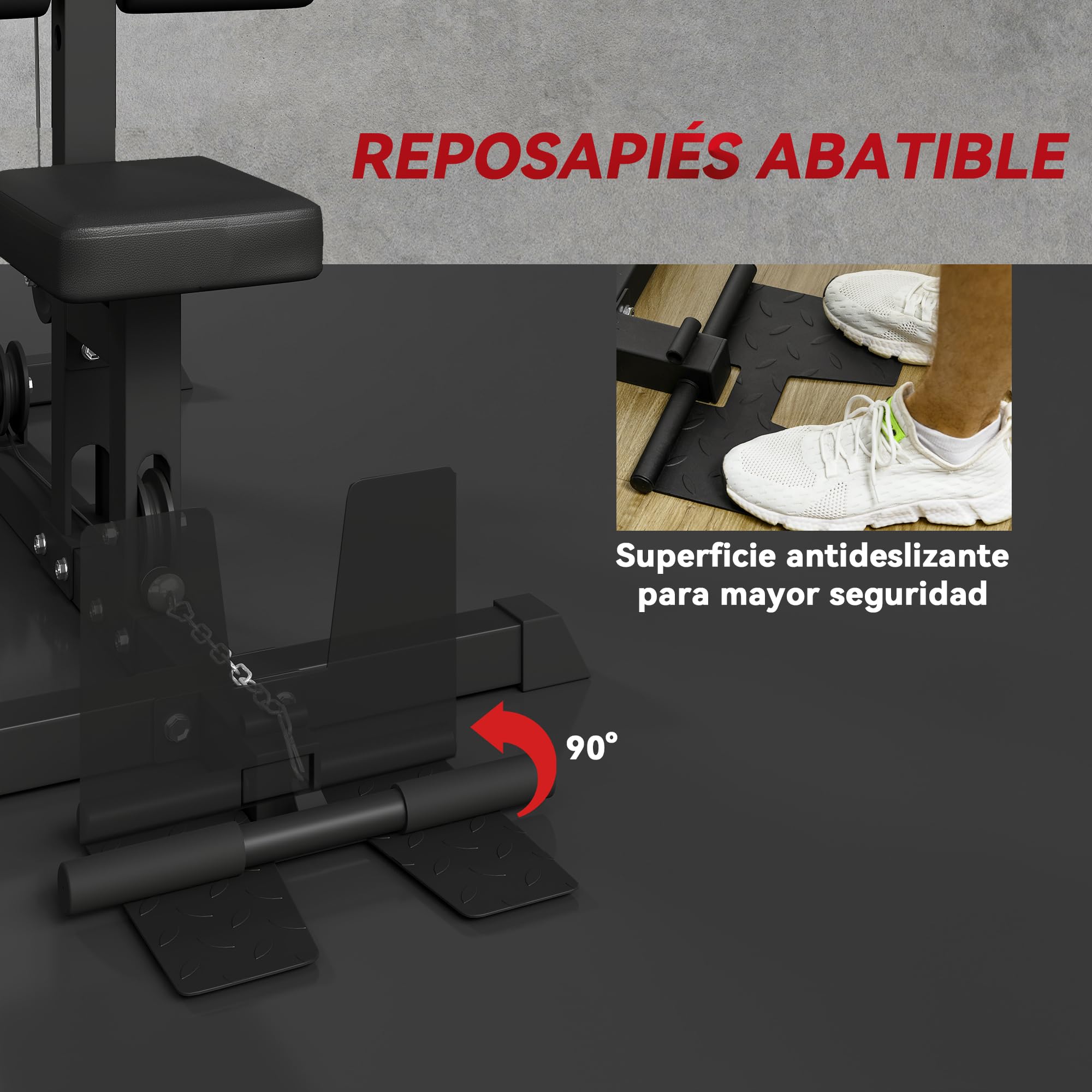 SPORTNOW Máquina Polea Alta y Baja, Máquina de Musculación con Pedales Giratorios y Asiento Ajustable, Multifunción Lat Pulldown para Fitness Entrenamiento en Gimnasio, Hogar, Oficina, Negro
