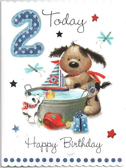 Auguri Di Compleanno Per Bambini Bambino Di Due 2 Anni Importato Post Uk Amazon It Cancelleria E Prodotti Per Ufficio