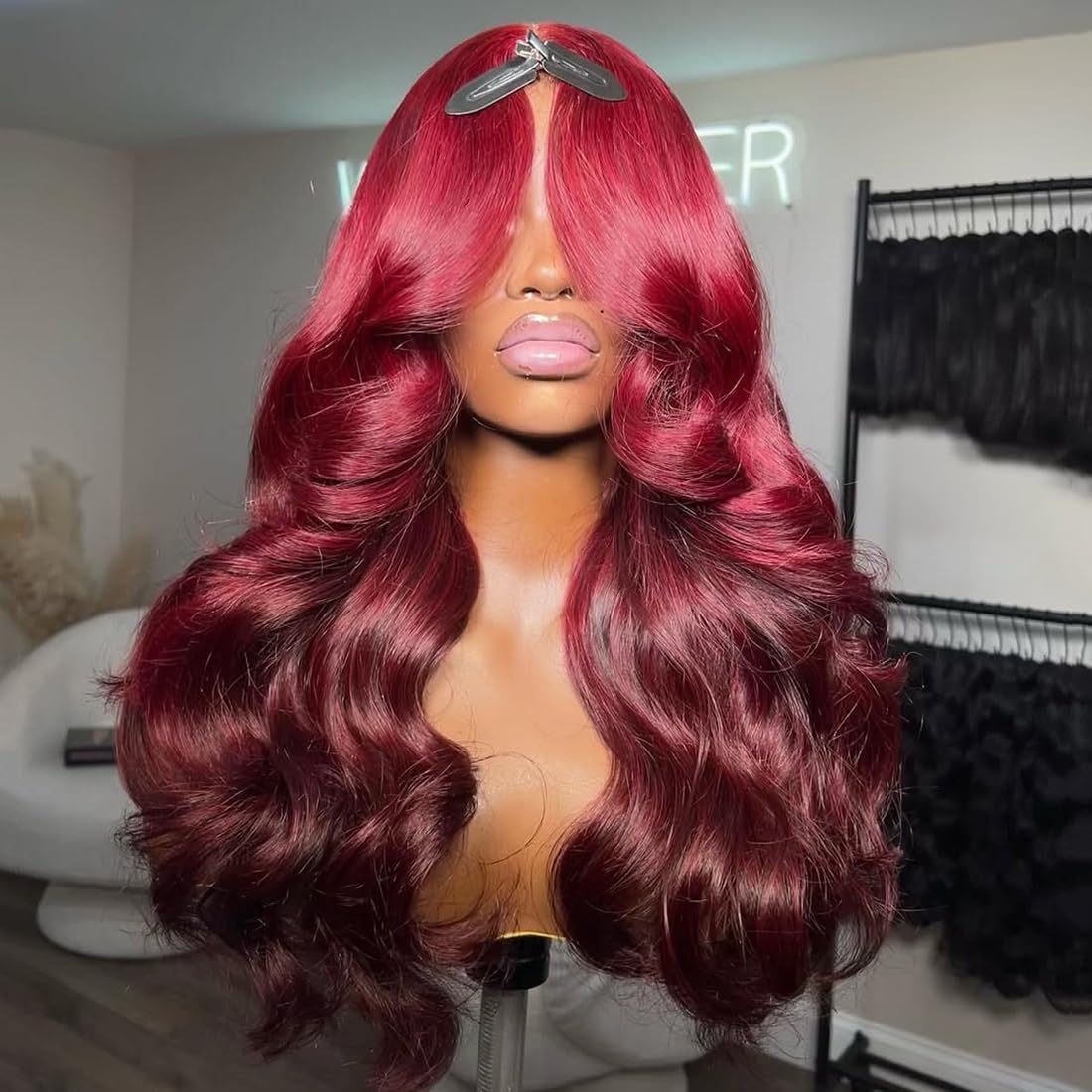 200% Density 99j Burgundy Wig Human Hair 13x6 Body Wave Hd Thin Lace Front Wigs Human Hair Pre Plucked Glueless Wine Red Colored Lace Front Wigs for Women 26 Inch