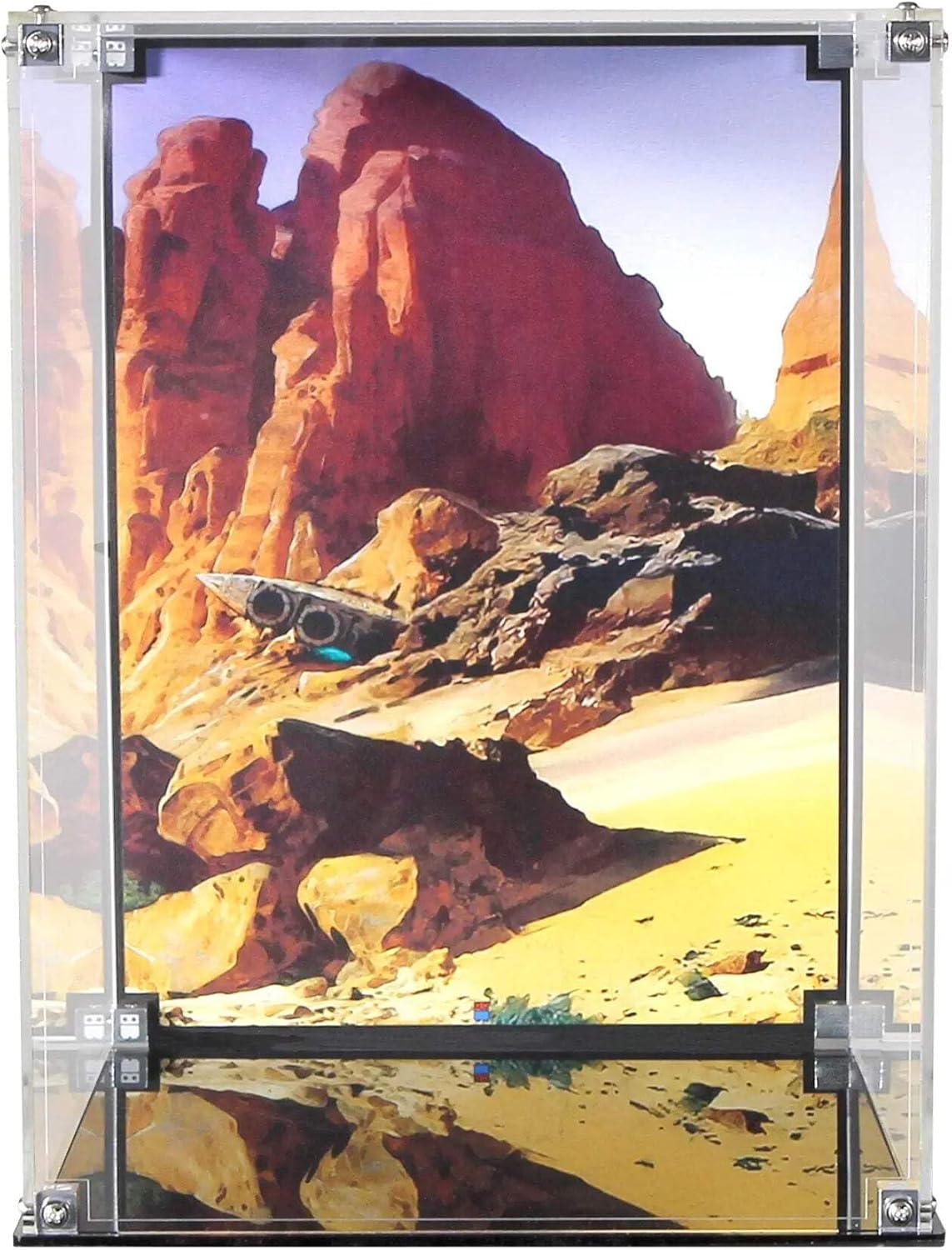 Display Case Compatible with Lego 10338 - Bumblebee, Transformers - Acrylic Dustproof Showcase with Pre-Printed Background - Set Not Included
