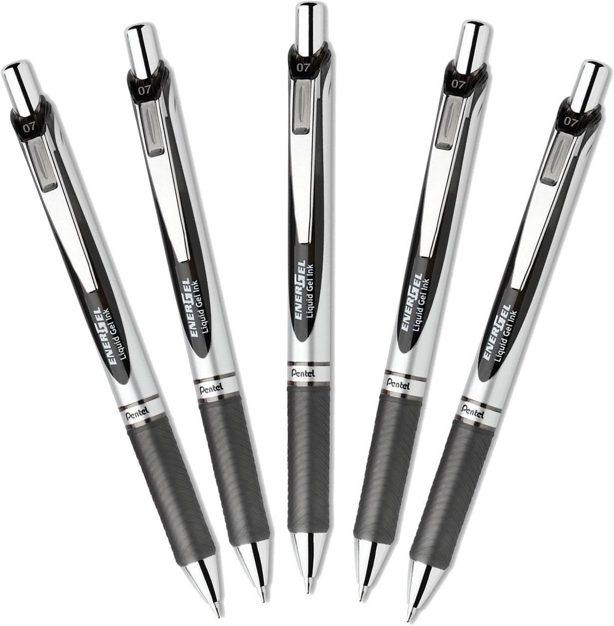 3 Sets Of 5 pens, total of 15 X Pentel EnerGel Deluxe RTX Retractable Liquid Gel Pens - 0.7mm - Metal Tip - Black Ink