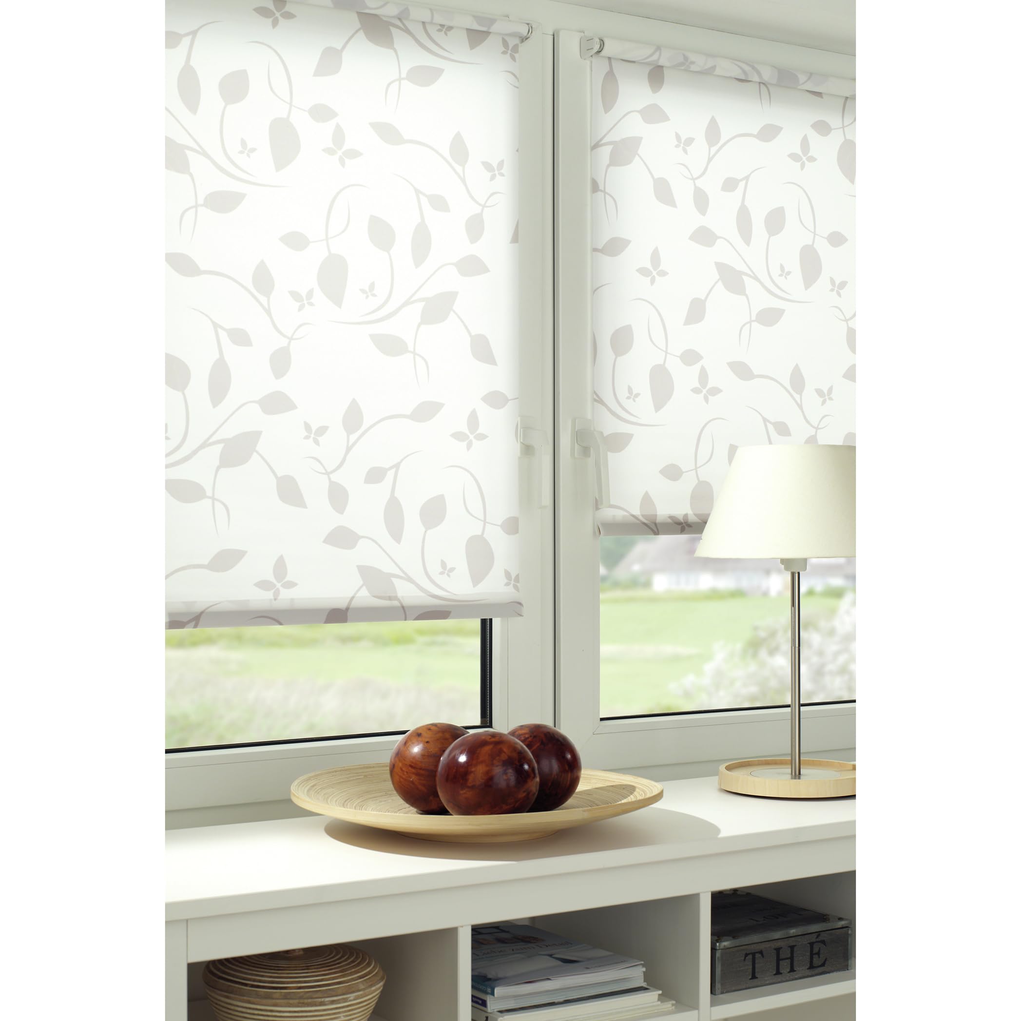 Gardinia Easyfix Tenda a Rullo con Morsetto di Fissaggio o Adesiva, Tessuto, Bianco/Naturale, 120x150