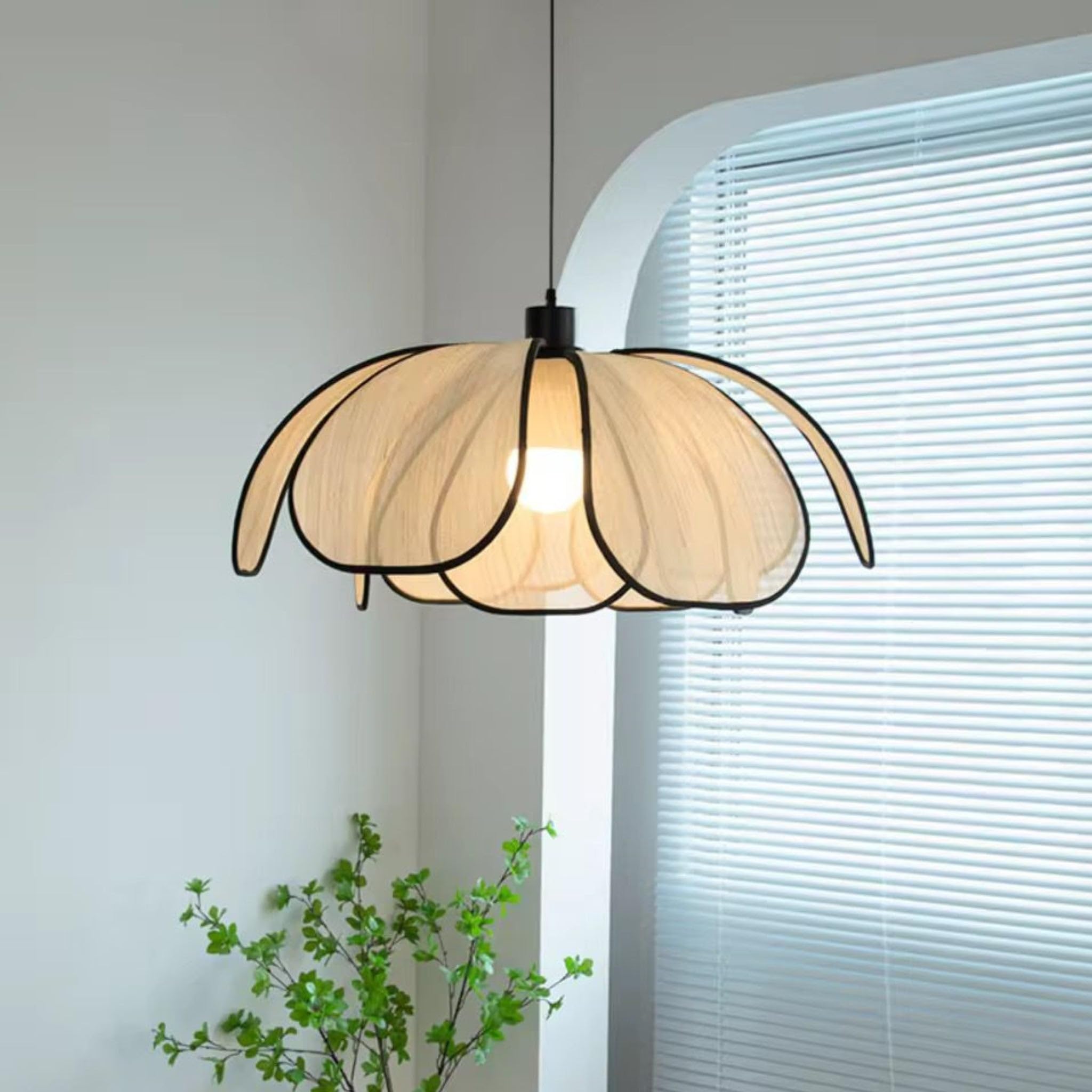 Modern Flower Petal Pendant Light – Creative Fabric Lampshade Hanging Ceiling Lamp for Living Room, Bedroom, Dining Room, Café, Home Decor-image-30