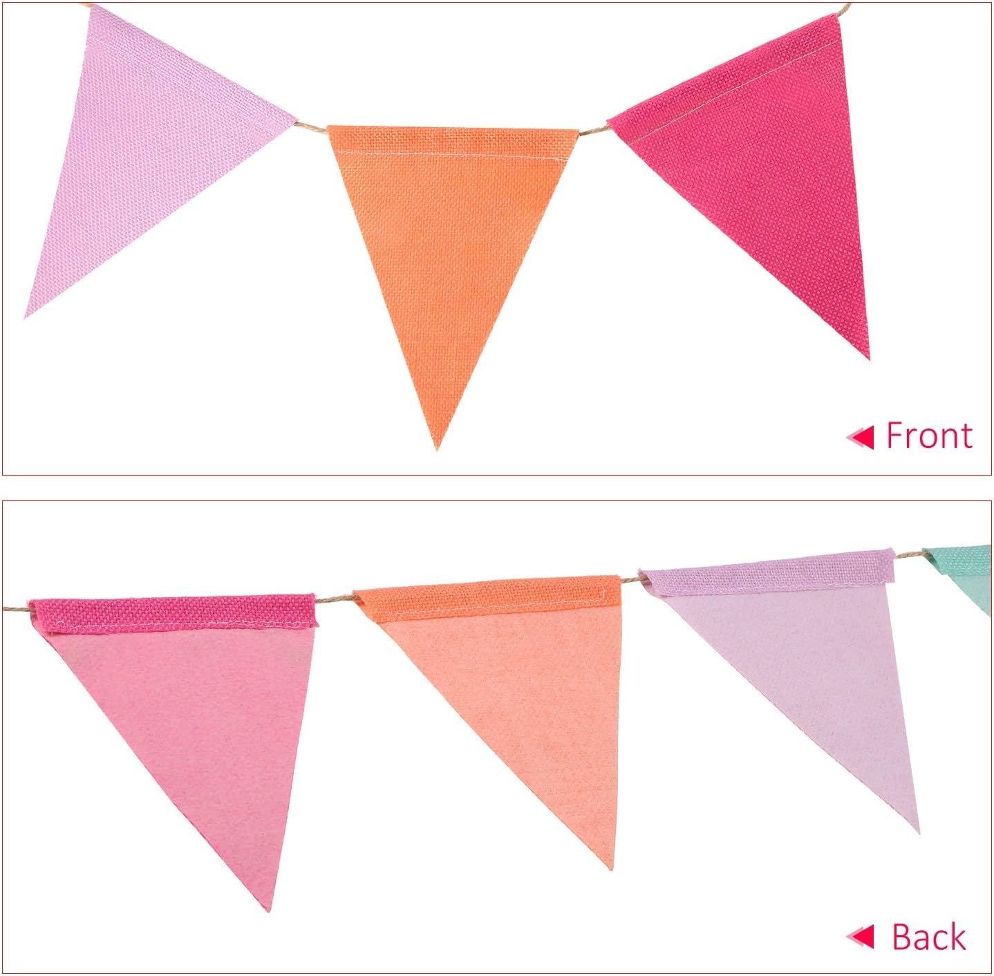 HESTYA 42 Pieces Colorful Pennant Banner Flag Multicolor Bunting String Triangle Banner Pennants for Birthdays Classroom School Carnival Garland Outdoor Events Party Hanging Decorations(Pastel) - Image 4