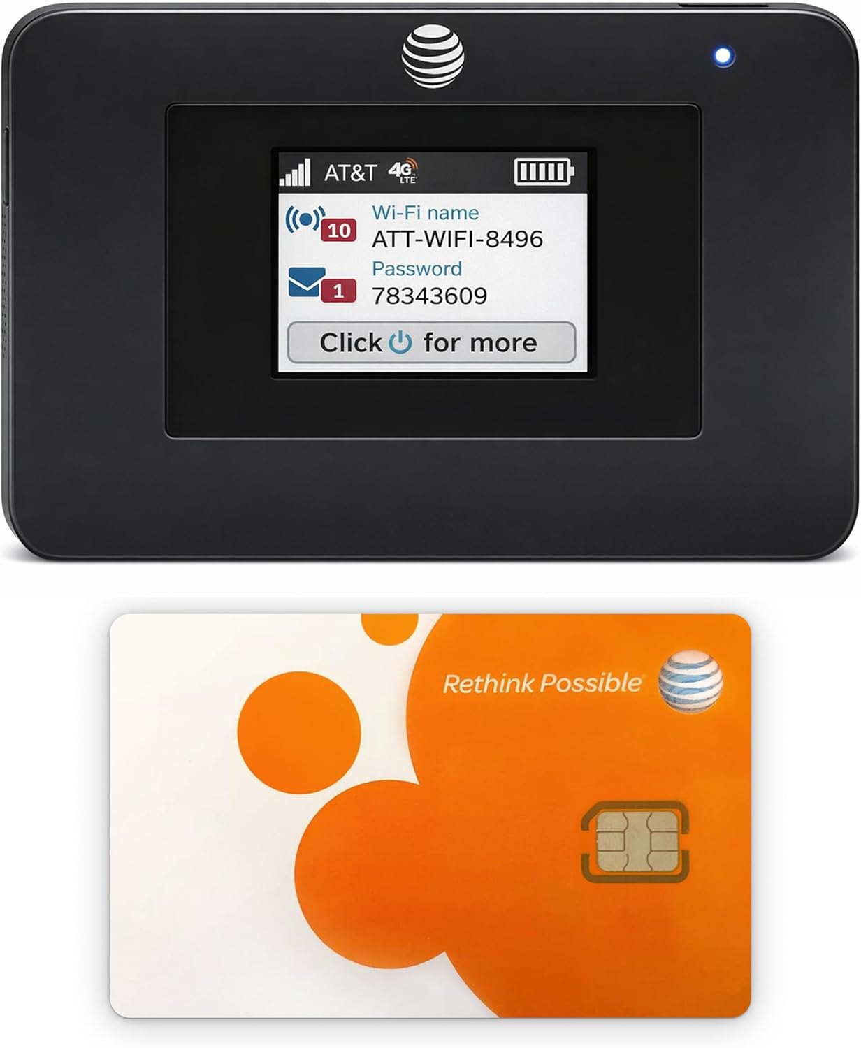 AT&T Unite Express 4G LTE Mobile Hotspot, AC797-100NAS, AirCard 797 Wi-Fi 5 Cellular Wireless Router, LTE Cat-13 Internet Speeds up to 400 Mbps, Perfect for Travel & Work, EVDO-LINK Bundle