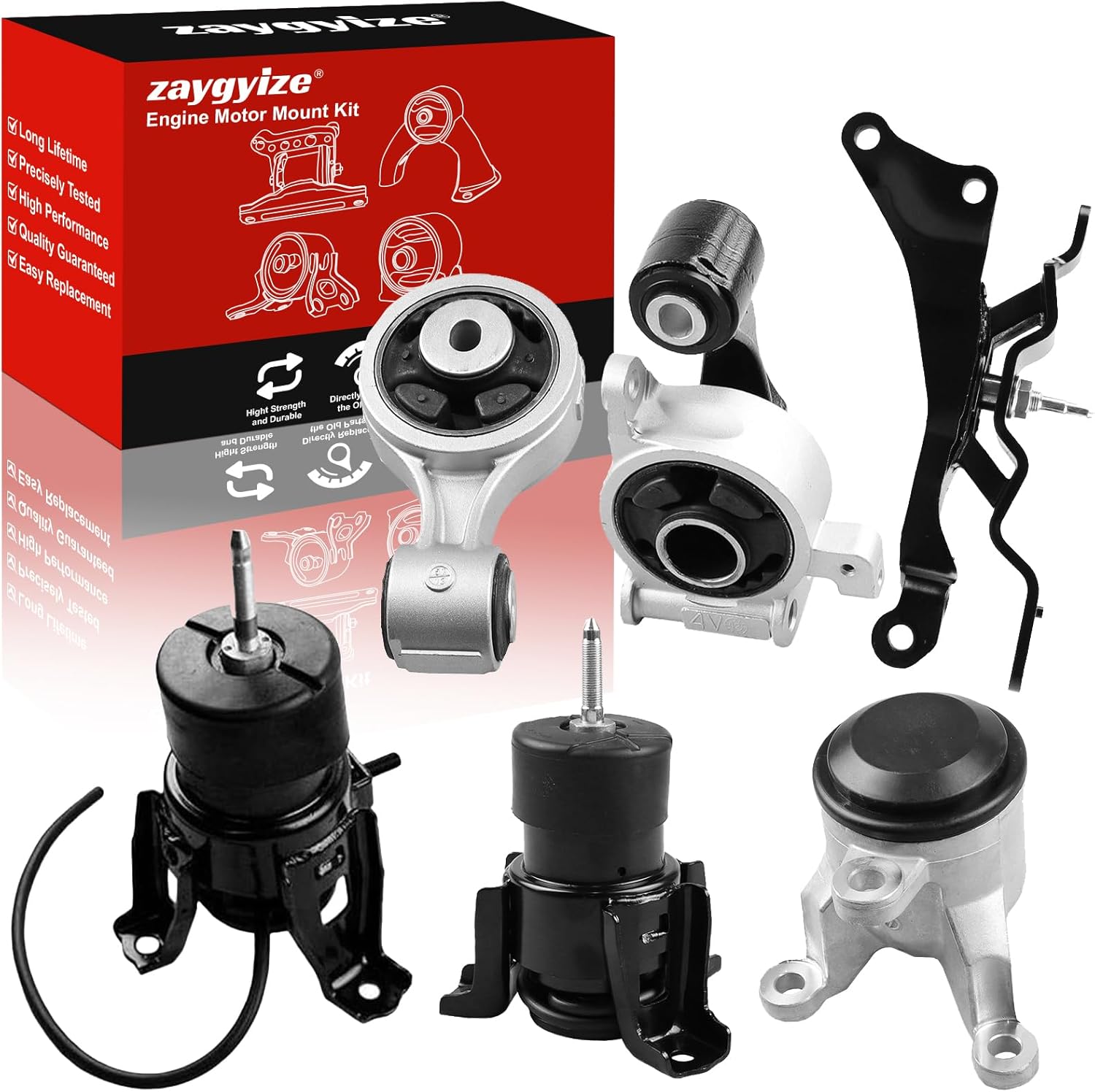 6Pcs Engine Motor and Transmission Mount Kit Compatible with Nissan Murano 2009-2014 & Quest 2011-2014 3.5L V6 Engine FWD Transmission, Replace OE A7399 A4365HY A7381 A4371HY A7372 A7363