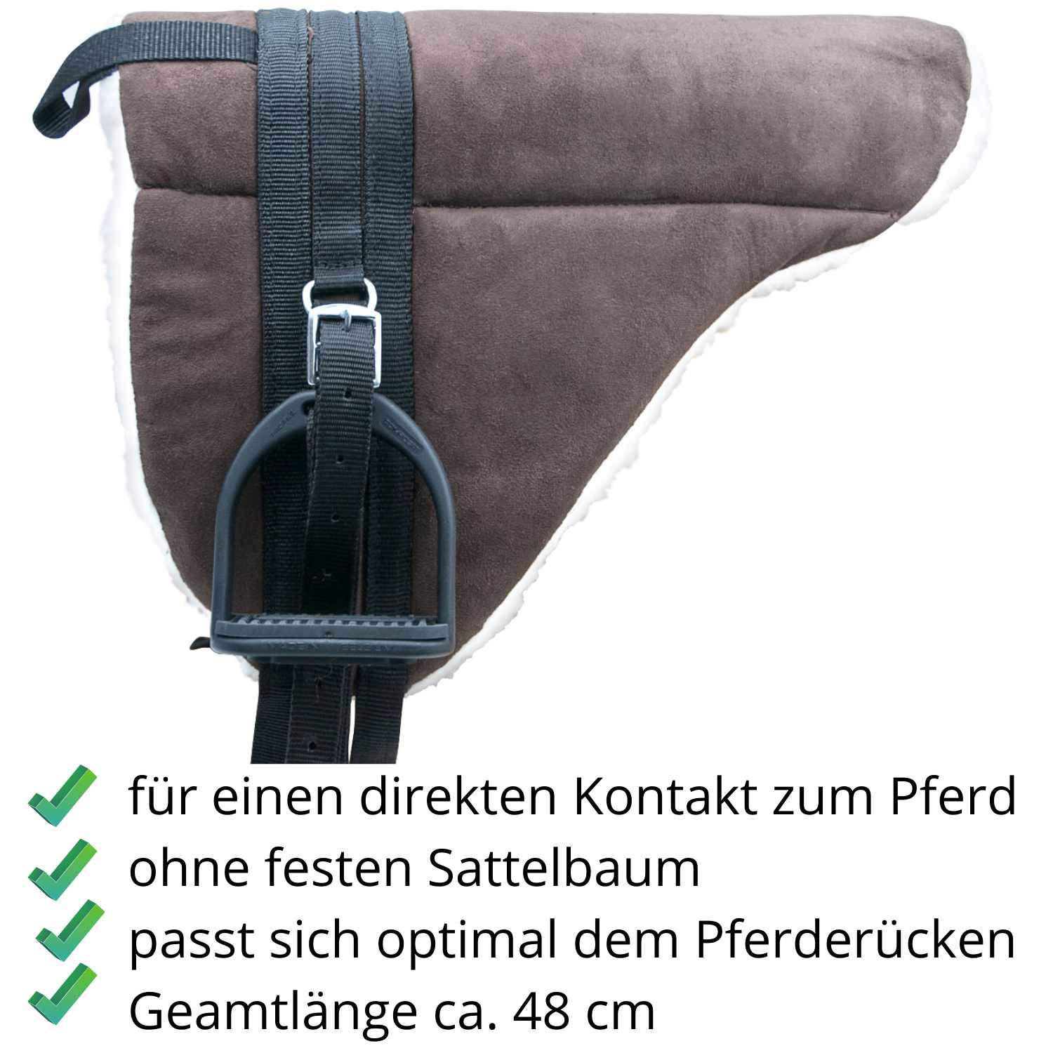 AMKA Shetty Pony Reitkissen Sattel, komplettes Set auch für Holzpferde braun