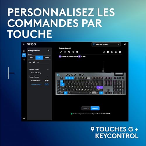 Logitech G G915 X Clavier gaming mécanique filaire ultra-plat - 4
