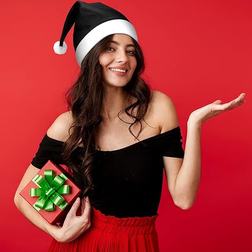 Miniatura 10 de SATINIOR 12 sombreros de Papá Noel, sombrero de tela no tejida para vacaciones, suministros de fiesta de Navidad