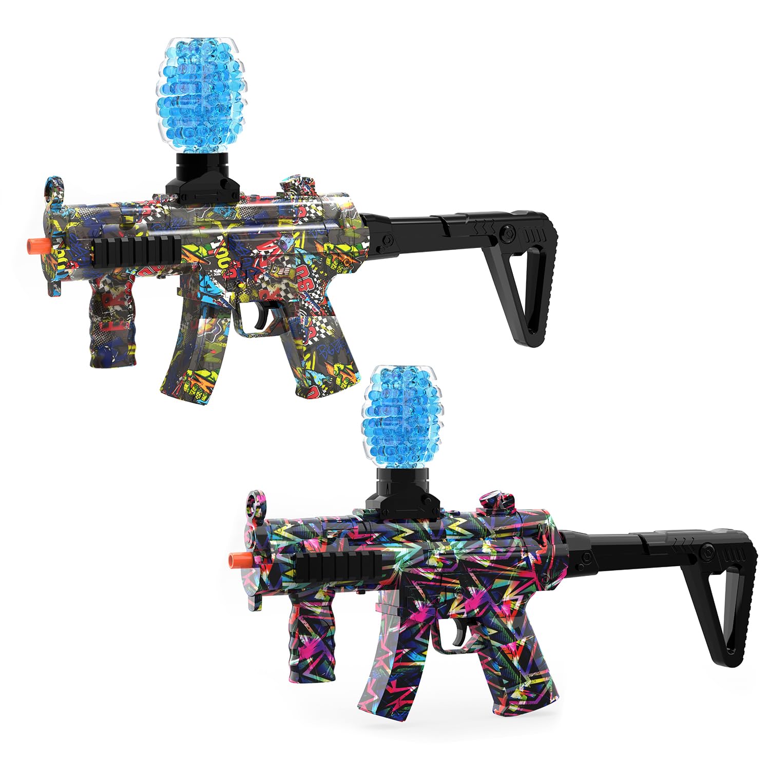 2 PCS Gel Ball Blaster Electric, Automatic Outdoor Play Games for Adults, Outside Activities Toys for Backyard, Garden& Lawn, Birthday Ideas for Ages 14+ Years Old