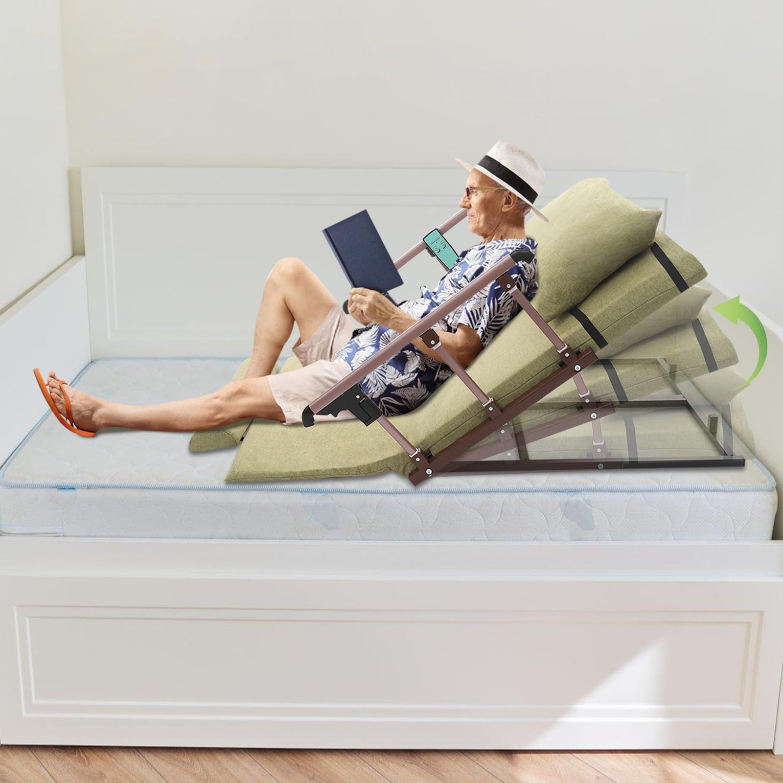 Sollevatore per letto regolabile elettricamente, schienale ergonomico 2-80°, supporto posteriore elettrico con telecomando, per donne incinte, anziani, disabili,