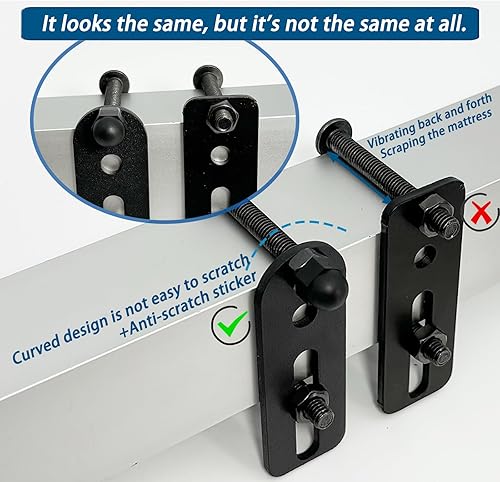 Miniatura 3 de Soporte de barra de retención de colchón antideslizante en su lugar, tapones deslizantes de colchón de metal para evitar el deslizamiento del