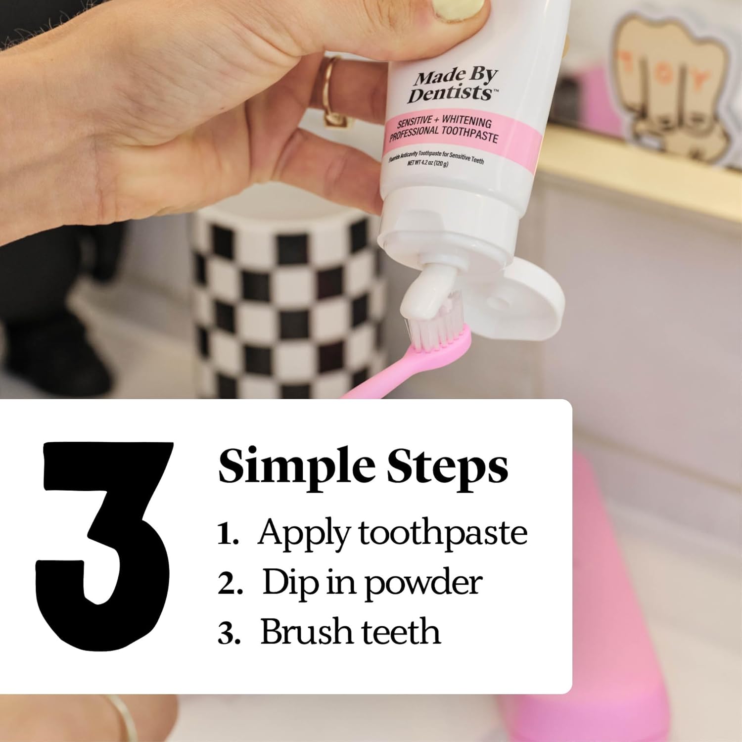 Made by Dentists Professional Teeth Whitening Powder - Remineralizing Hydroxyapatite Tooth Powder Formula with Pap, and Diamond Pwdr - Non-Abrasive Stain Remover for Instant Results - Image 5