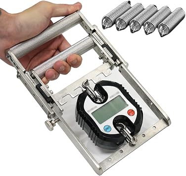 Hand Grip Strength Tester, 330LBS/150KG Stainless Steel Gripper with 5 Springs & 1 Grip Strength Meter, No-Slip Handle, for Wrist Forearm Muscle Training Strength