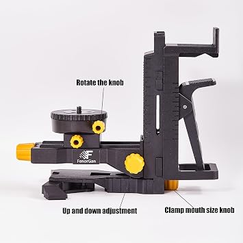 laser level accessory kit 360 base, upgraded base stability bracket, with 5/8-inch threaded interface, multifunctional magnetic rotating base with tilt angle adjustment and adjustable clamp