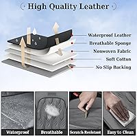 Vista 6 de Coverado Car Seat Covers Full Set, 5 Seats Leather Seat Covers for Cars, Waterproof Seat Covers Front and Back, Car Seat Protectors Car Seat