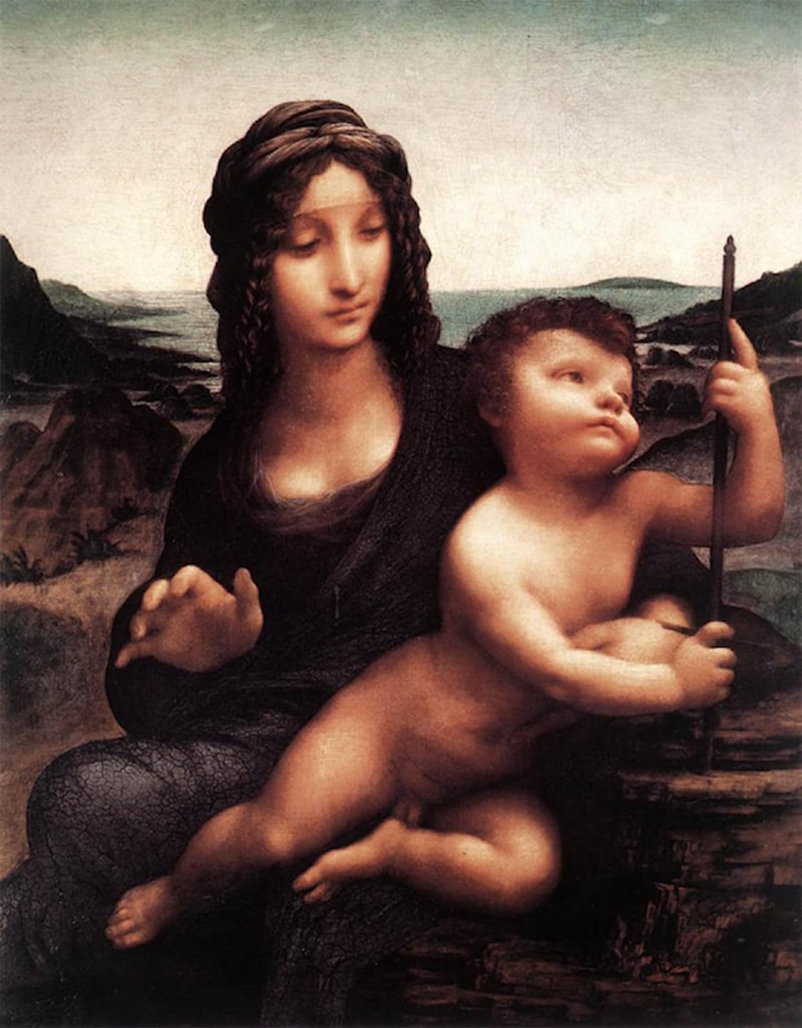 SERENDIPITP Retro Picture Poster Wall Art Pictures Painting Lady with the Yarnwinder by Leonardo Da Vinci Wall Art Canvas Print for Wall Decor 60x90cm