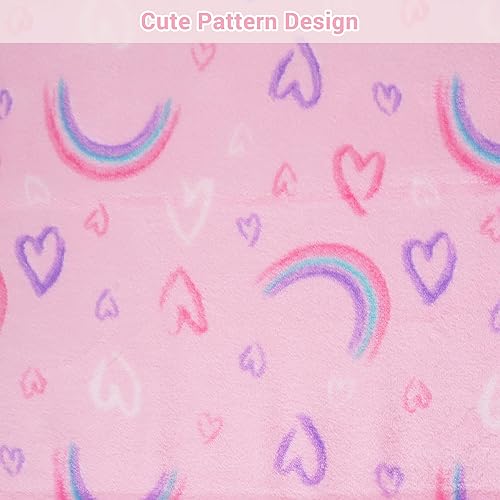 Miniatura 2 de Viviland Manta para niños, mantas con estampado de arco iris para niños y niñas, manta de felpa cálida y ligera manta de vellón arcoíris para sofá,
