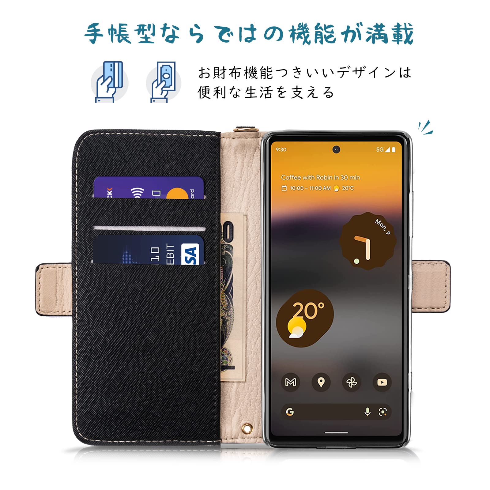 Amazon.co.jp: Google Pixel 6a ケース 手帳型 Pixel 6a 手帳型ケース