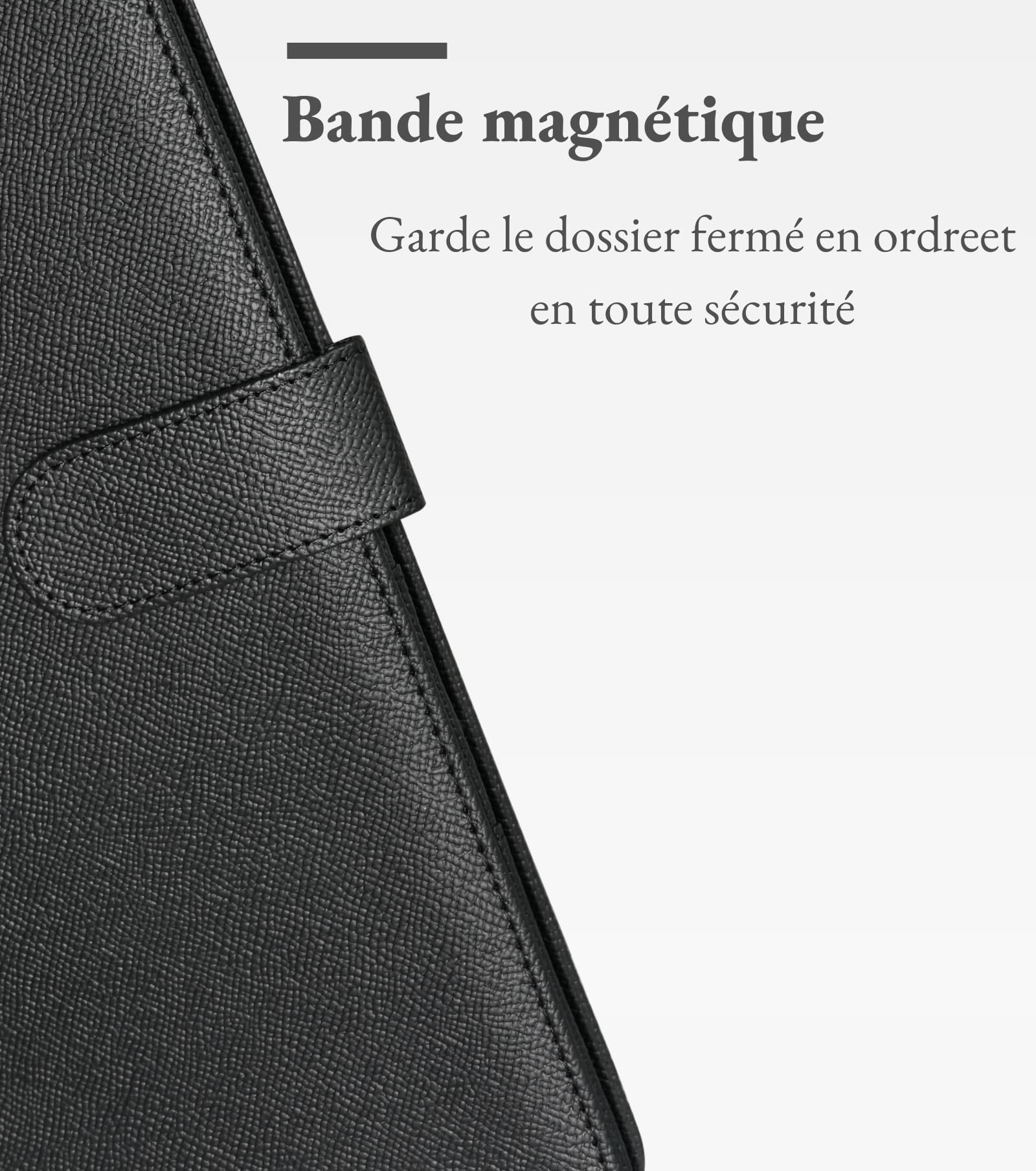 Mymazn Porte Documents A4,Porte Document Homme Femme Pu Cuir Porte Bloc Support Document Conférencier portfolio A4 Range Documents Trieur Organiseur Planchettes Porte-formulaires (Noir)