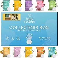 BodyRestore Shower Steamers Aromatherapy 30 Pack Variety - Essential Oils for Stress Relief, Relaxation Gifts Women Men, Travel Spa Self Care