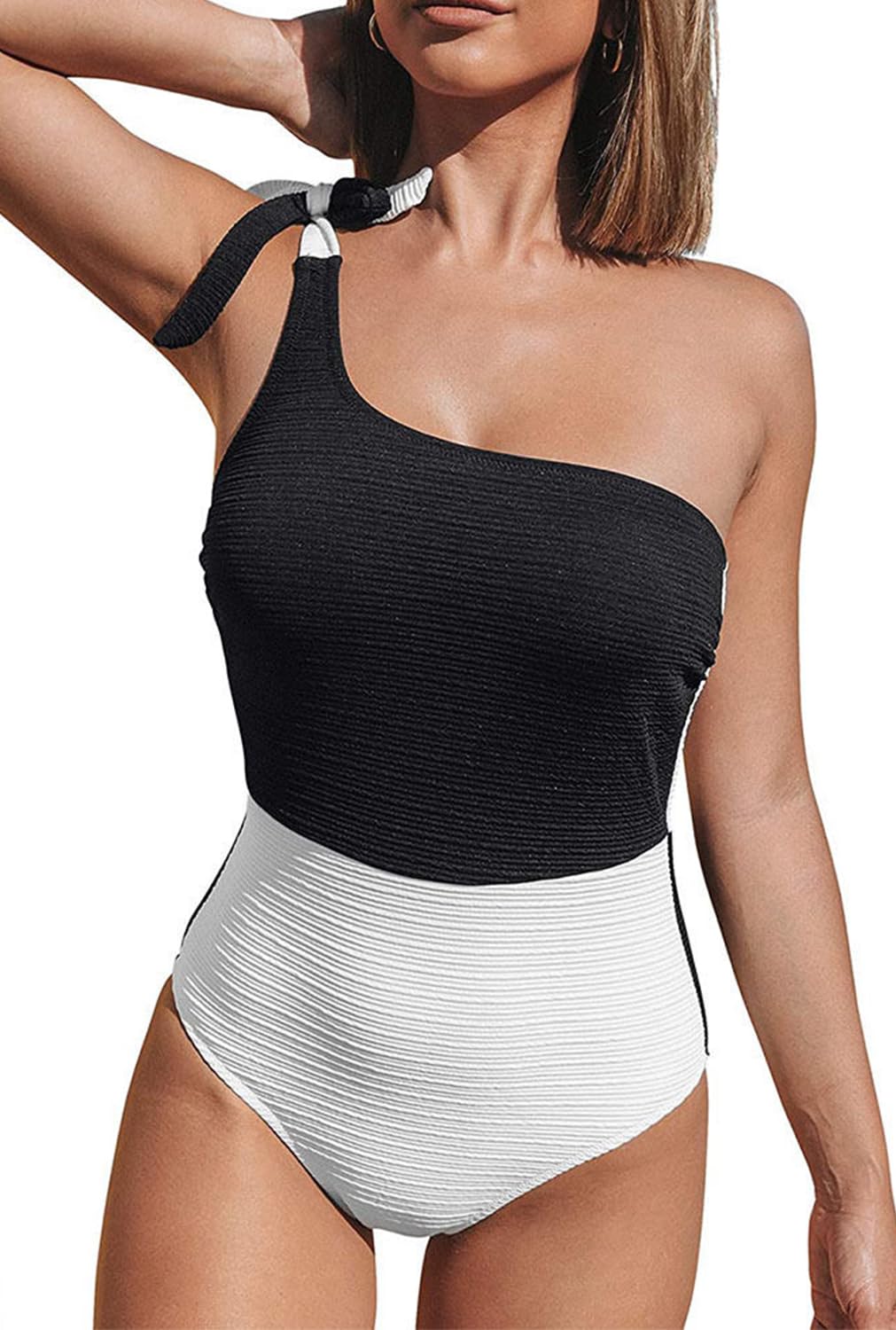 GenericSwimsuits for Women's One Shoulder One Piece Swimsuit Tummy Control Bathing Suits Fashion Monokini Swimwear