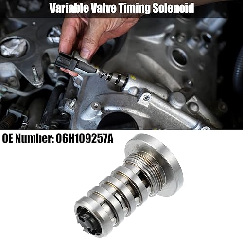 Miniatura 2 de X AUTOHAUX Válvula de control de aceite de sincronización variable del motor solenoide 06H109257A para Audi A4 2009-2015 para Volkswagen Beetle