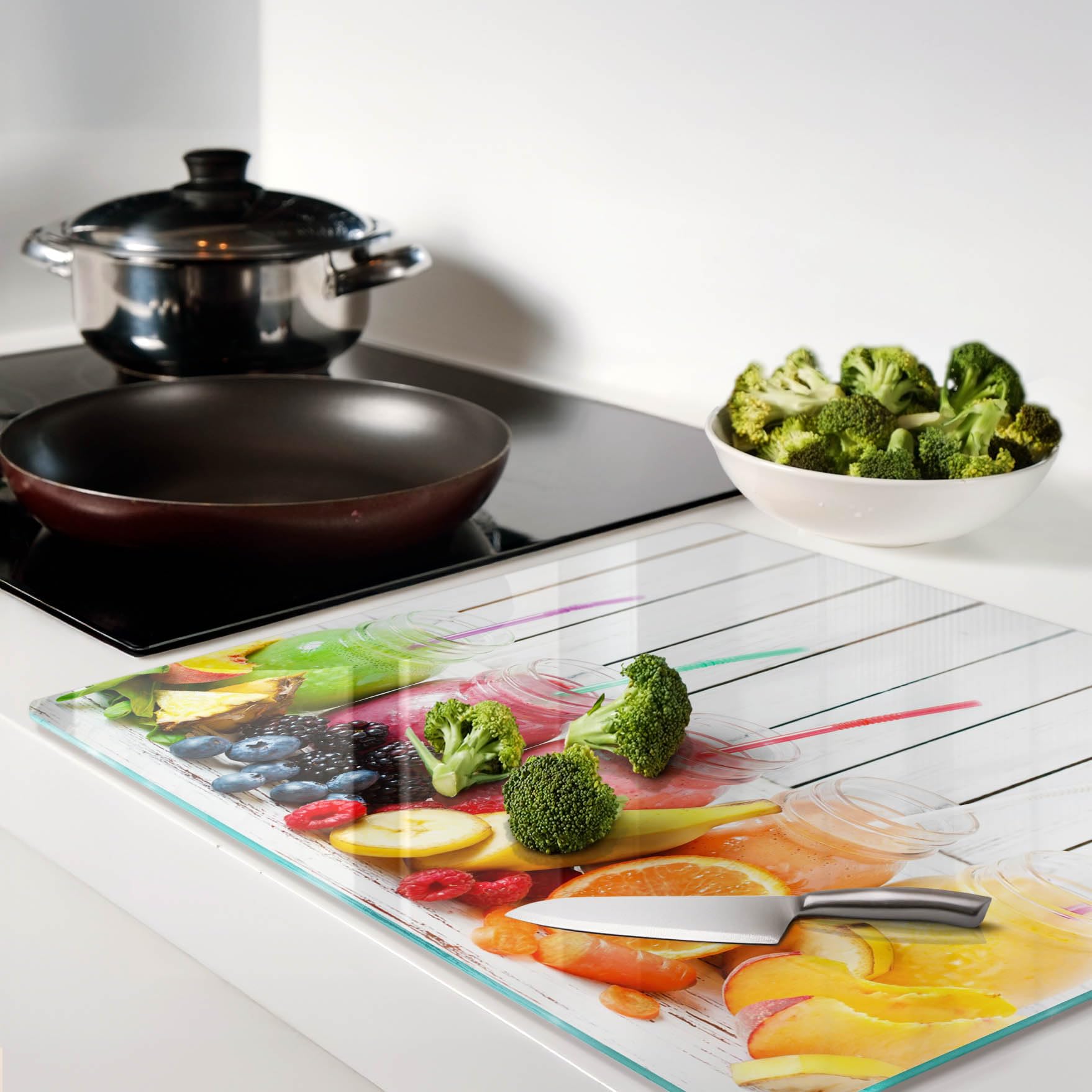 Panneau De Cuisine En Verre Tulup 100x50cm - Motif Panier De Fruits - Moderne