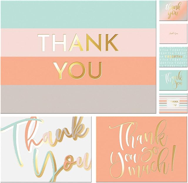 Sweetzer & Orange Essential Blank Thank You Cards with Envelopes and Card Box. 24 Thank You Notes and 3 Variety Color Thank You Card Envelopes. Notecards for Baby Shower Thanks, Wedding or Business.