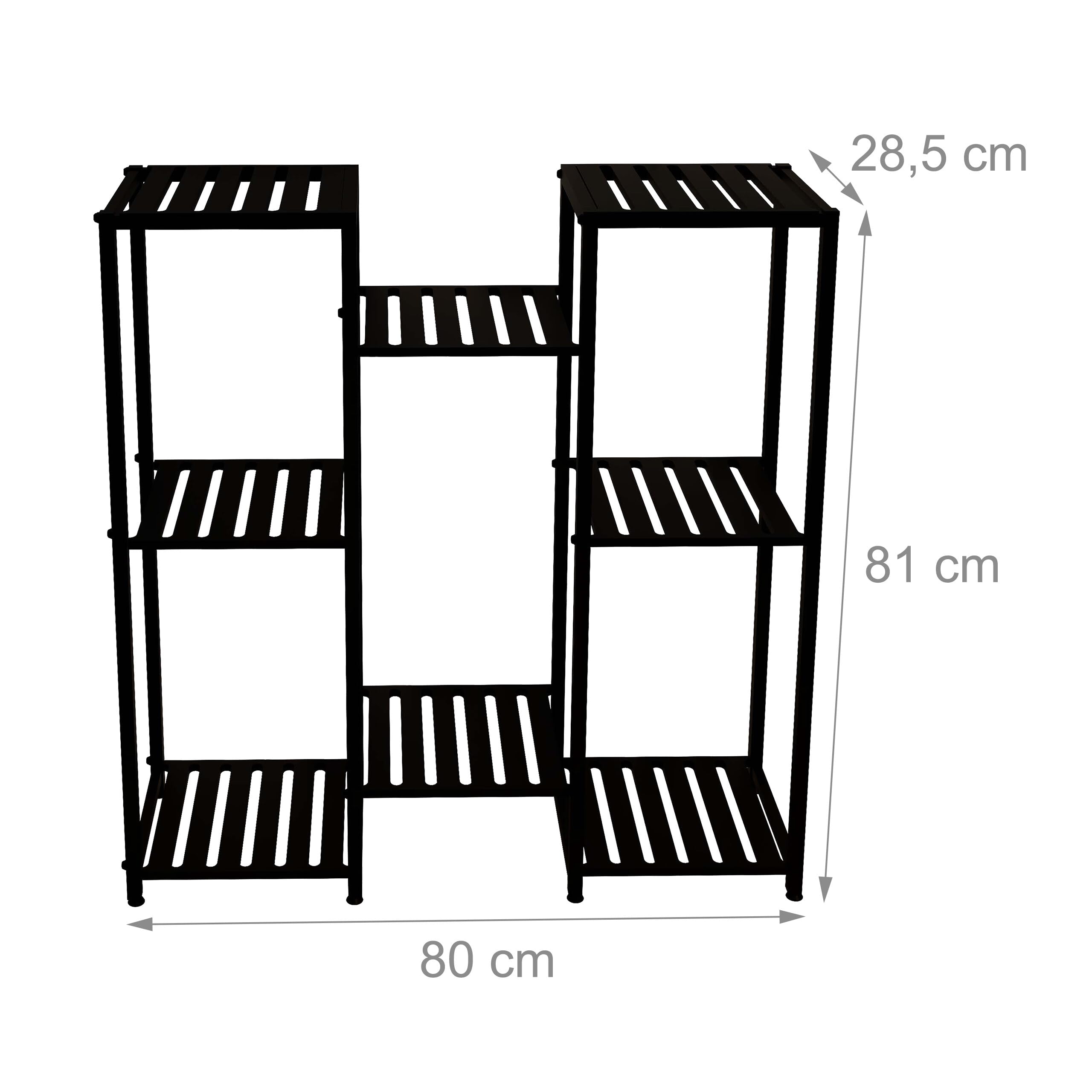 Relaxdays Scaffale Portapiante a 8 Ripiani, Supporto per Vasi Fiori, Scala Piante HLP: 81x80x28,5