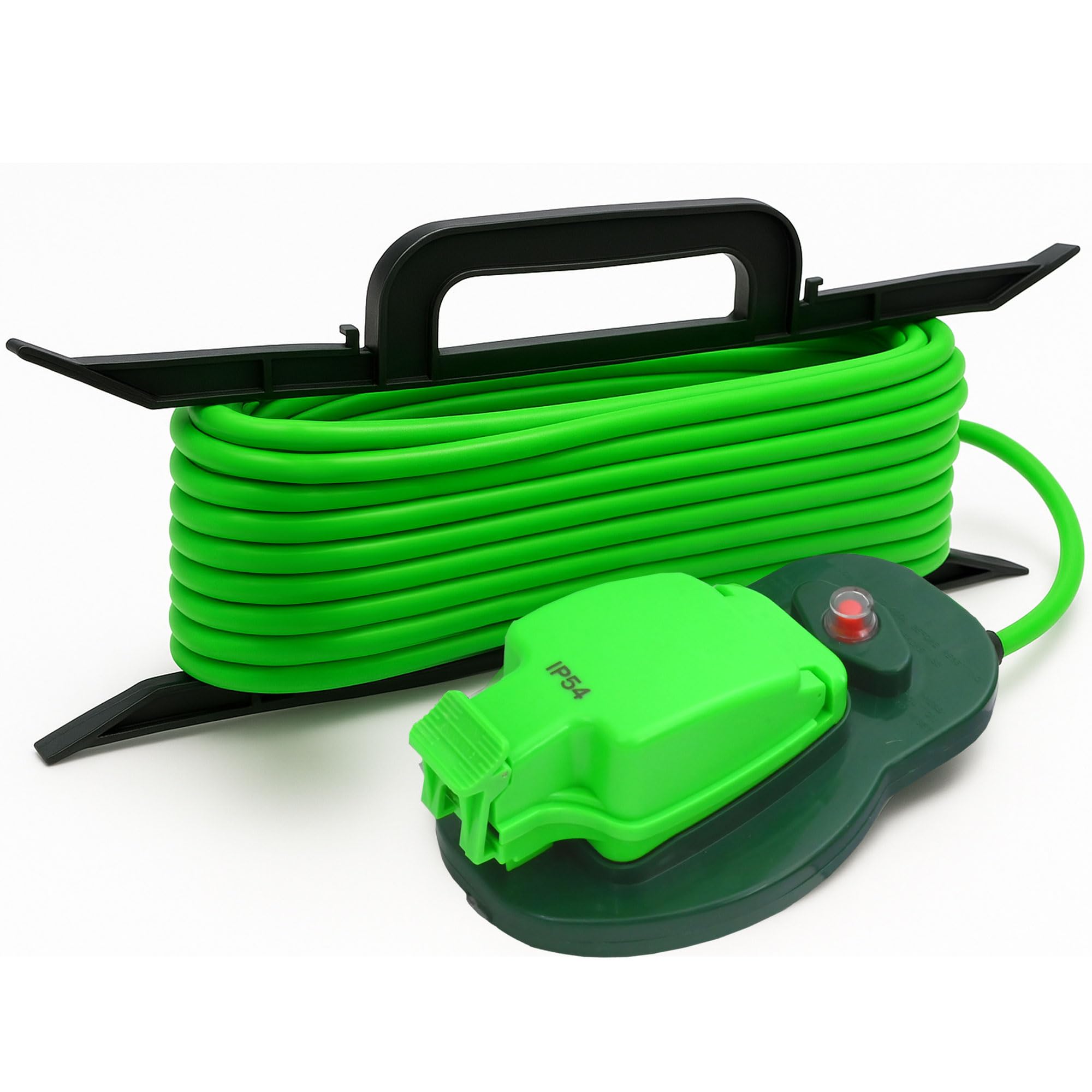 Desiretech - 10m Weatherproof Extension Cable - 1 Socket - 13 Amp Outdoor Lead - Waterproof IP54 - Durable Green Cable for Garden, Outdoor Equipment & Power Tools - Flexible & Heavy Duty Design