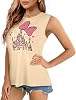 Flafens Tank Top for Women - Cute Womens Summer Graphic Cotton Sleeveless T Shirts Crewneck Tops Workout Gym Basic Tunic