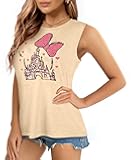 Flafens Tank Top for Women - Cute Womens Summer Graphic Cotton Sleeveless T Shirts Crewneck Tops Workout Gym Basic Tunic